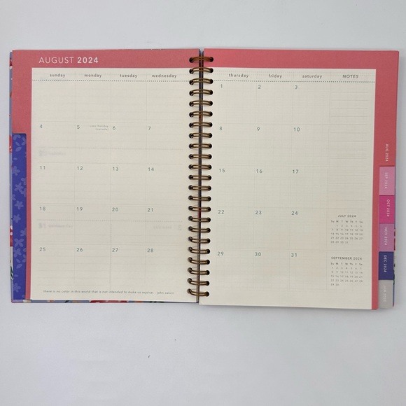 2024-2025 Clementine Paper inc. 12 Months Planner Hard Cover (Blue/Mushrooms) - Picture 10 of 13